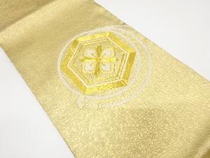 アンティーク　組紐に花亀甲模様刺繍袋帯（材料）